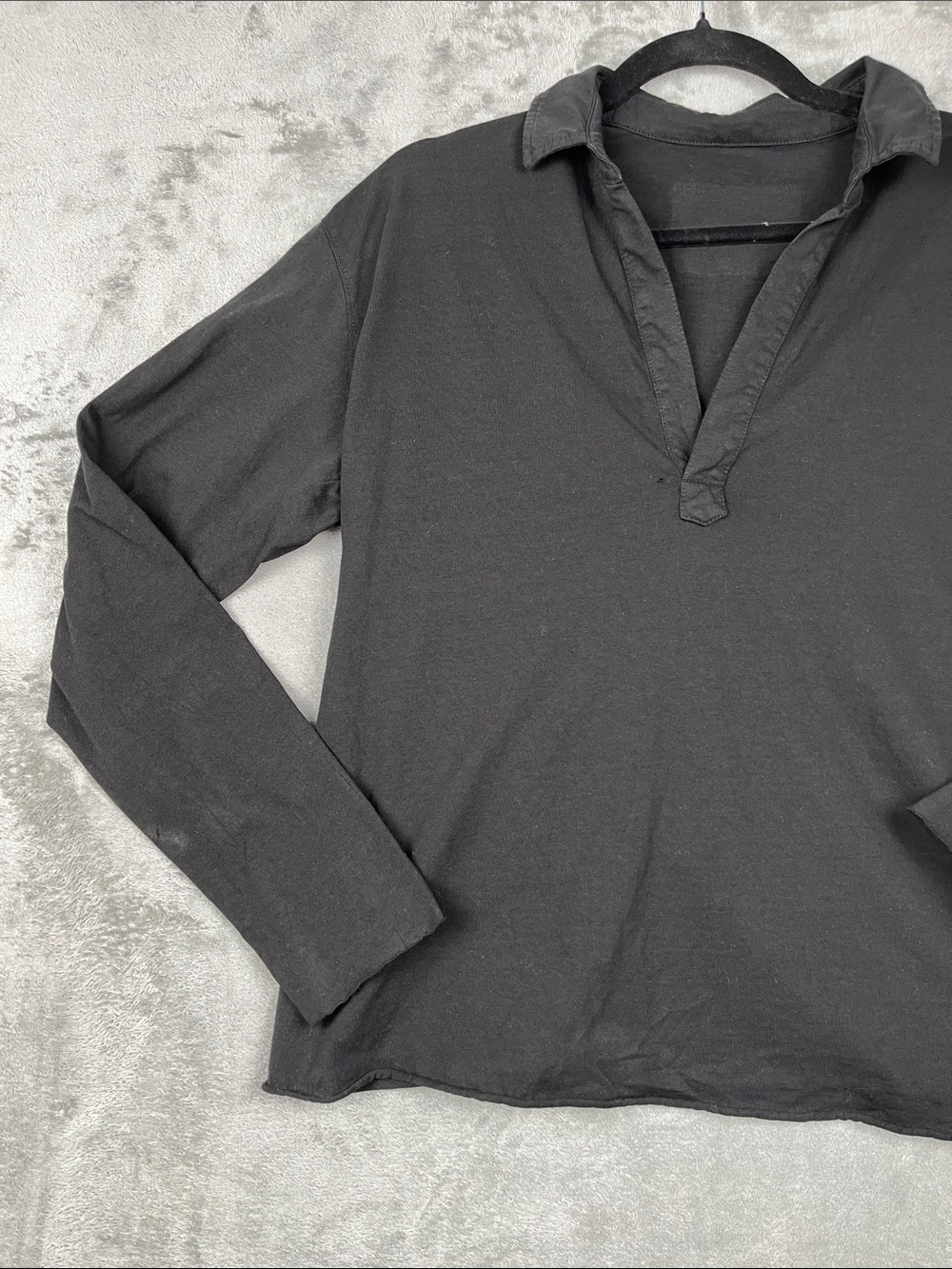 NEW Frank & Eileen S/M 100%‎ Cotton Black Popover Heritage Jersey Made in USA
